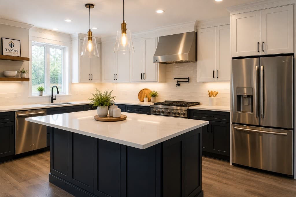 Finished modern kitchen representing completed Tamay construction and ongoing support