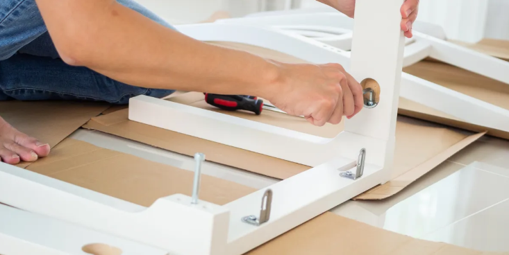 Professional assembling furniture for a client