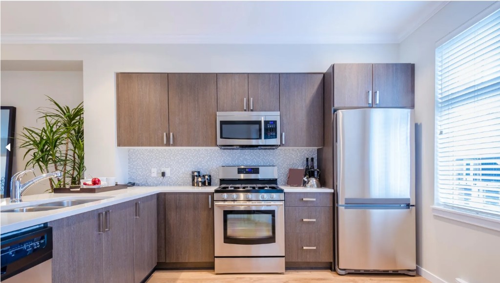Renovated kitchen in a single-family home available for rent in New Haven