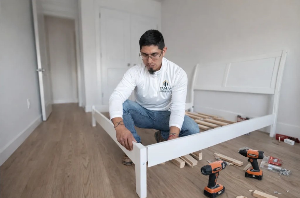 Bedroom frame assembly craftsmanship detail