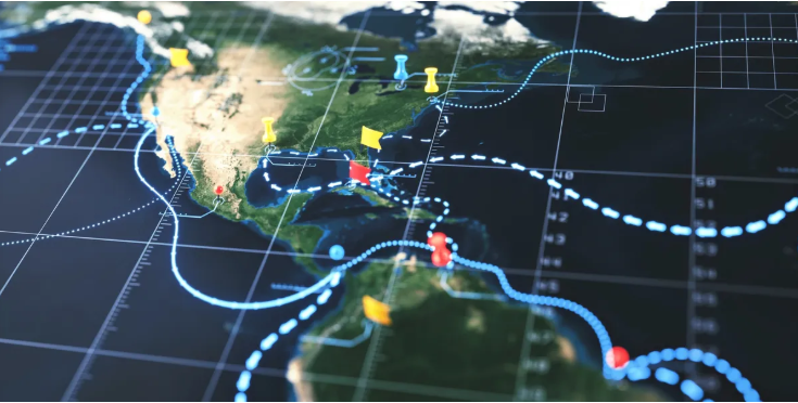 Regional logistics route map
